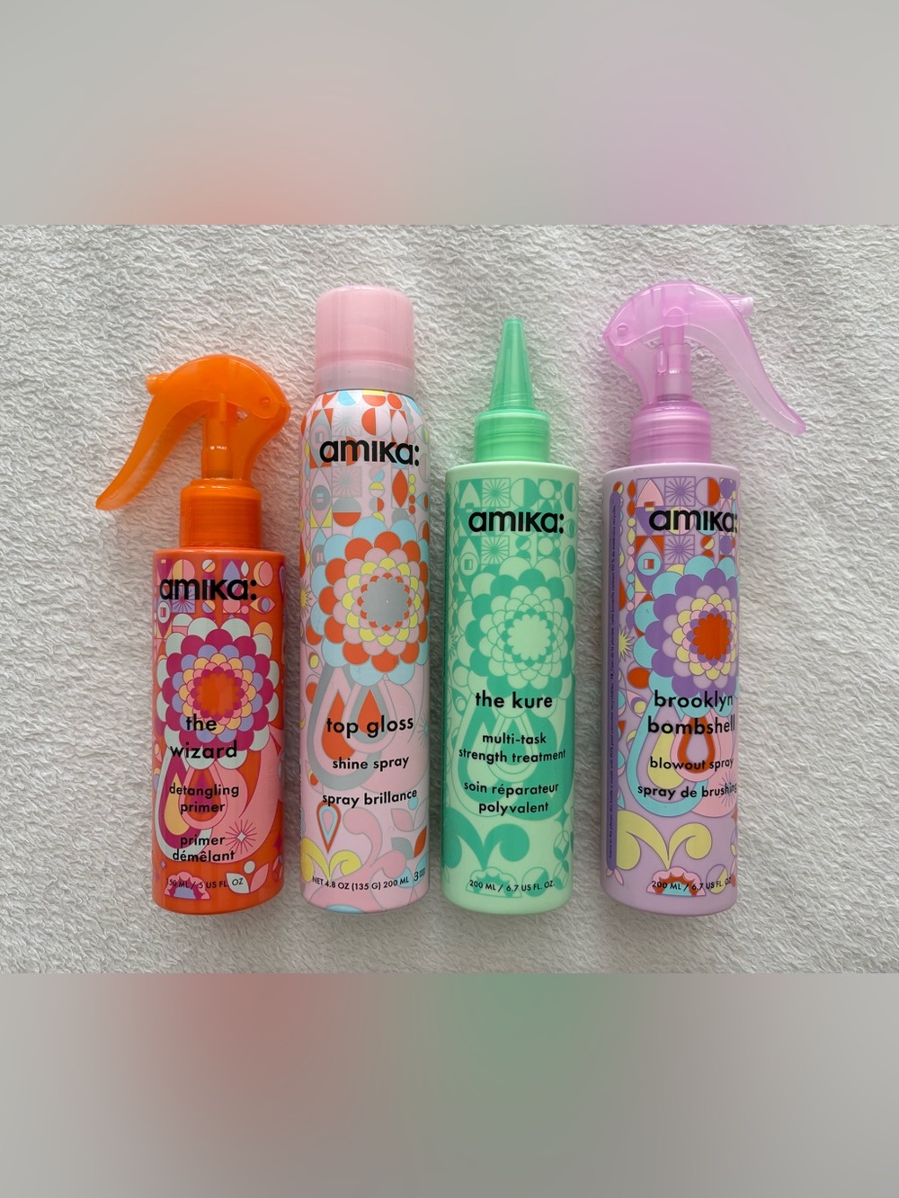 Lot of 4 Amika - Top Gloss, Kure, Wizard, Brooklyn Bombshell- Full Size - New!